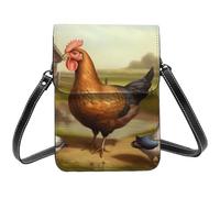 BSCKKDMN Farm Poultry Small Crossbody Bags For Women Cell Phone Purse Pu Leather Wallet Bag With Shoulder Strap