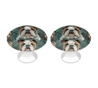 BSCKKDMN Funny English Bulldog Kitchen Cabinet Knobs Round Drawer Dresser Knob Pulls Decor with Screws Dresser Drawers Knobs for Home Office Kitchen