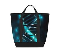 BSCKKDMN Large Insulated Lunch Bag For Women Men, Leak Proof Waterproof Cooler Bag Reusable Grocery Tote Bag For Travel Beach Picnic Science Gene Strand Lightweight Handbag
