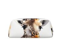 BSCKKDMN Leather Pencil Case Cute Zipper Pencil Pouch Pen Bag Multifunctional Travel Makeup Cosmetic Bag Cute Giraffe Key Pouch For Women Men Work Office