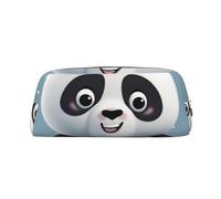 BSCKKDMN Leather Pencil Case Cute Zipper Pencil Pouch Pen Bag Multifunctional Travel Makeup Cosmetic Bag Panda Cartoon Key Pouch For Women Men Work Office