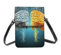 BSCKKDMN Left And Right Brain Functions Small Crossbody Bags For Women Cell Phone Purse Pu Leather Wallet Bag With Shoulder Strap