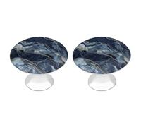 BSCKKDMN Marble Navy Blue Mixed Kitchen Cabinet Knobs Round Drawer Dresser Knob Pulls Decor with Screws Dresser Drawers Knobs for Home Office Kitchen
