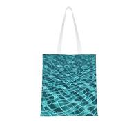 BSCKKDMN Panda Cartoon Tote Bag For Women,Canvas Shoulder Bags With Pockets Shopping Bag Cute Reusable Grocery Bags, Swimming Pool Water, One Size