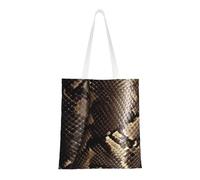 BSCKKDMN Panda Cartoon Tote Bag For Women,Canvas Shoulder Bags With Pockets Shopping Bag Cute Reusable Grocery Bags, Snake Skin, One Size
