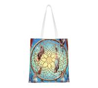 BSCKKDMN Rocks Scenic Tote Bag For Women,Canvas Shoulder Bags With Pockets Shopping Bag Cute Reusable Grocery Bags, Catch Dream Net, One Size