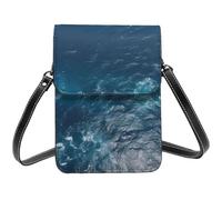 BSCKKDMN Sea Seen From The Top Small Crossbody Bags For Women Cell Phone Purse Pu Leather Wallet Bag With Shoulder Strap
