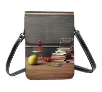 BSCKKDMN Teacher Classroom Chalkboard Small Crossbody Bags For Women Cell Phone Purse Pu Leather Wallet Bag With Shoulder Strap