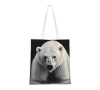 BSCKKDMN Tiger Lying On Wood Tote Bag For Women,Canvas Shoulder Bags With Pockets Shopping Bag Cute Reusable Grocery Bags, Polar Bear, One Size