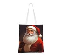 BSCKKDMN Tiger Lying On Wood Tote Bag For Women,Canvas Shoulder Bags With Pockets Shopping Bag Cute Reusable Grocery Bags, Santa Claus, One Size