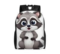 BSCKKDMN Travel Laptop Backpack For Women Men,Waterproof Lightweight Cute Backpack Cartoon Cute Raccoon Casual Daypack