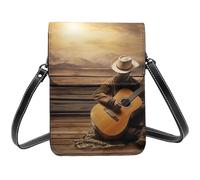 BSCKKDMN Western Music Small Crossbody Bags For Women Cell Phone Purse Pu Leather Wallet Bag With Shoulder Strap