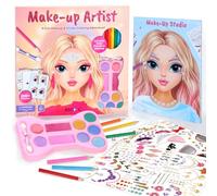 BSCOOL Make-up Artist. 3 in 1 Fun Makeup, Sticker, Coloring Kit, Includes Color Pencils, Makeup Palette, and 200+ Stickers. for Girls Ages 5,6,7,8.