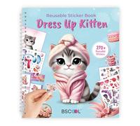 BSCOOL Sticker Dress Up Kitten - Kids Activity and Sticker Book Learn Fashion Design for Kitten with Guides and 270+ Reusable Stickers. Easter Gift for Girls Ages 5,6,7,8