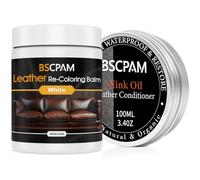 BSCPAM 12oz Leather Recoloring Balm with 3.4oz Leather Conditioner,White Leather Sofa Scratch/Stain Remover,Leather Repair kit for Furniture and Car Interior,Leather Dye Paint,Leather Color Restorer