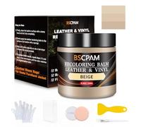 BSCPAM Beige Leather Recoloring Balm,8.5oz Leather Sofa Scratch/Stain Remover,Leather Repair kit for Vinyl Furniture and Car Interior,Leather Dye Paint for Scratched and Faded,Leather Color Restorer