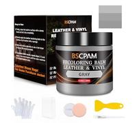 BSCPAM Gray Leather Recoloring Balm,8.5oz Leather Sofa Scratch/Stain Remover,Leather Repair kit for Vinyl Furniture and Car Interior,Leather Dye Paint for Scratched and Faded,Leather Color Restorer