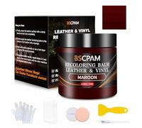 BSCPAM Maroon Leather Recoloring Balm,8.5oz Leather Sofa Scratch/Stain Remover,Leather Repair kit for Vinyl Furniture and Car Interior,Leather Dye Paint for Scratched and Faded,Leather Color Restorer