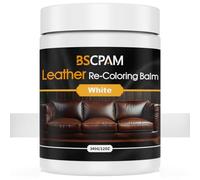 BSCPAM White Leather Recoloring Balm,12oz Leather Sofa Scratch/Stain Remover,Leather Repair kit for Vinyl Furniture and Car Interior,Leather Dye Paint for Scratched and Faded,Leather Color Restorer