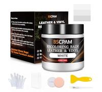 BSCPAM White Leather Recoloring Balm,8.5oz Leather Sofa Scratch/Stain Remover,Leather Repair kit for Vinyl Furniture and Car Interior,Leather Dye Paint for Scratched and Faded,Leather Color Restorer
