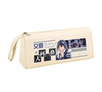 BSD Dazai Osamu Pencil Case Anime Nakahara Chuuya Pencil Case with Portable Handle, Black White Triangular In Three Dimensions Pen Bag Large Capacity Pencil Pouch Stationery for Teen Student