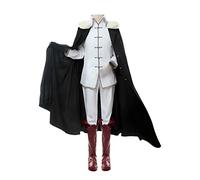 BSD Fyodor·D Cosplay Costume Fyodor Mikhailovich Dostoevsky Cosplay Outfit, Black White Cloak Uniform Jacket Pants Set Anime Cosplays Outfit Halloween Christmas Carnival Party Role Play Clothes