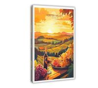 BSDFDFAA Hunter Valley Travel Print, Australia Sunset Poster Canvas Poster Wall Art Decor Print Picture Paintings for Living Room Bedroom Decoration 16x24inch(40x60cm)