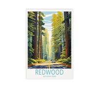 BSDFDFAA Redwood National Park Custom Travel Poster Canvas Poster Wall Art Decor Print Picture Paintings for Living Room Bedroom Decoration 16x24inch(40x60cm)