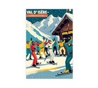 BSDFDFAA Val D’Isère Ski Poster , Après-Ski Decor Canvas Poster Wall Art Decor Print Picture Paintings for Living Room Bedroom Decoration 08x12inch(20x30cm)