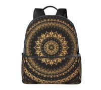 BSDFGSDD Circle Gold Mandala Backpack 14.5"x 12"x 5" | Fashion Lightweight Wide Shoulder Strap Travel Casual Backpack Large Capacity Durable Multipurpose Daypack