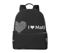 BSDFGSDD Design I Love Math Heart Black Backpack 14.5"x 12"x 5" | Fashion Lightweight Wide Shoulder Strap Travel Casual Backpack Large Capacity Durable Multipurpose Daypack