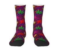 BSDFGSDD Rainbow Peace Love Sign Adult Socks Fit 8.7-11.2 Inches | Funny Novelty Crew Print Socks Unisex Comfortable Breathable Non Slip Socks Moisture Wicking Athletic Socks