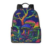 BSDFGSDD Trippy Mushrooms Magic World Art Backpack 14.5"x 12"x 5" | Fashion Lightweight Wide Shoulder Strap Travel Casual Backpack Large Capacity Durable Multipurpose Daypack
