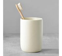 BSDISP Toothbrush Holder for Bathrooms - 1 Cup Ceramic Toothbrush Toothpaste Holder, Beige Bathroom Tumbler Cup Reusable Toothbrush Mouthwash Cup, Bathroom Counter Organizer
