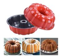 BSDLZCH 2pcs Cake Mould Premium Baking Trays for Oven Non-Stick, Fluted Round Cake Pan,23cm Baking Supplies (Red)