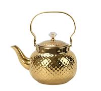 BSDLZCH Hammered Stainless Steel Teapot, 1.2L Gold Kettle | with Loose Leaf Infuser for Tea, Milk & Coffee, Stovetop Safe, Outdoor Travel Drinkware & Gifts for Women