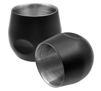 BSDLZCH Stainless Steel Espresso Cups Set, 2 Double Wall Insulated Unbreakable 7oz Vacuum Insulated Cups for Outdoor Picnics Party (Black)
