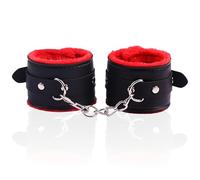 BSDM Bondage Toy Hand Cuff Set Woman Restraints Fur Handcuffs Fetish Adult Games Cosplay Sexules Toys Exotic Erotics Accessories Red Black One Size