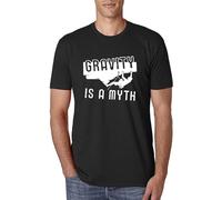 BSDWXF Gravity is A Myth T Shirts Climbing T Shirts Gift Idea for Climbers Black