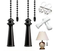 BSDYCL 2PCS Bathroom Light Pull Cord Handle Metal Bathroom Pull Cord Light Pulls for Bathroom Pull Cord Light Switch Bathroom for Bathroom Light Ceiling Fan Blinds Switch (Black)