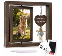 BSDY og Memorial Photo Frame Wooden Pet Loss Gifts Includes Paw Print Kit and Keepsake Bottle for Your Precious Memories