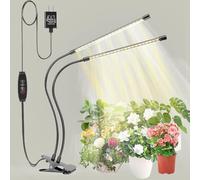 bseah Grow Light Plant Light Indoor Plants, Full Spectrum Clip Plant Growing Lamp, 10-Level Dimmable, Auto On Off Timing 3 9 12Hrs (White)