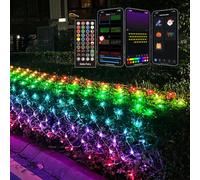 Bseanpol Outdoor Christmas Net Lights, 1.2m*1.8m, 150 LEDs Smart Mesh Lights for Bushes, Connectable, Waterproof, Color Changing, App/Remote Control, Timer, Dimmer, Holiday Trees, Garden, Xmas Decor