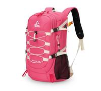 Bseash 40L Waterproof Hiking Camping Backpack with Rain Cover, Outdoor Sport Travel Daypack Rucksack for Skiing Cycling (Pink)