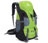 Bseash 50L Hiking Backpack, Water Resistant Lightweight Outdoor Sport Daypack Travel Bag for Camping Climbing Touring (Green - No Shoe Compartment)
