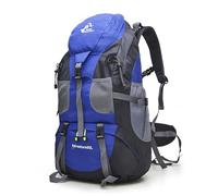 Bseash 50L Hiking Backpack, Water Resistant Lightweight Outdoor Sport Daypack Travel Bag for Camping Climbing Touring (Blue - No Shoe Compartment)