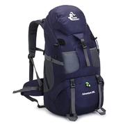 Bseash 50L Hiking Backpack, Water Resistant Lightweight Outdoor Sport Daypack Travel Bag for Camping Climbing Touring (Dark Purple - With Shoe Compartment)