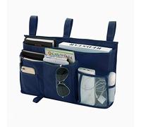 Bseash Bunk Bed Organizer, Bedside Caddy Hanging Bed Organizer Storage Bag 8 Pockets, for College Dorm Rooms Bed, Hospital Bed, Baby Bed Rails, 600D Oxford Cloth (Navy Blue)