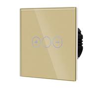 BSEED Dimmer Light Switch,Glass Touch Panel,LED Lights,No Neutral Wire Required,1 Gang 1 Way,86mm Gold
