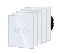 BSEED Dimmer Light Switch,Glass Touch Panel,LED Lights,No Neutral Wire Required,1 Gang-5 Pack,86mm White